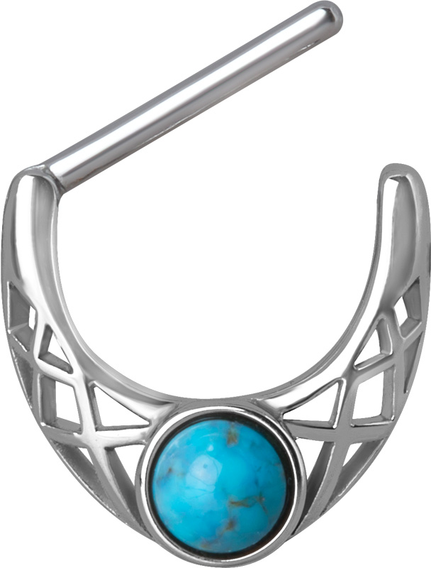 SS316L JEWELLED NIPPLE CLICKER SHIELD (FILIGREE & CABOCHON)