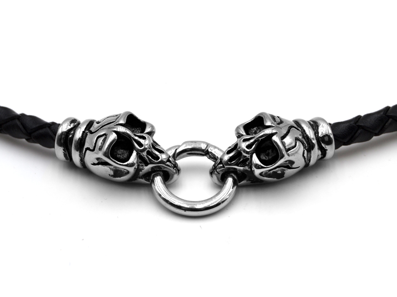 Lederkette mit Edelstahlverschluss