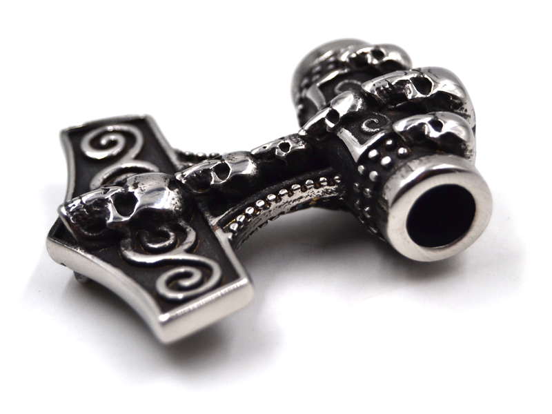 Edelstahlanhänger Thors Hammer "Skull" (3,5x4cm)