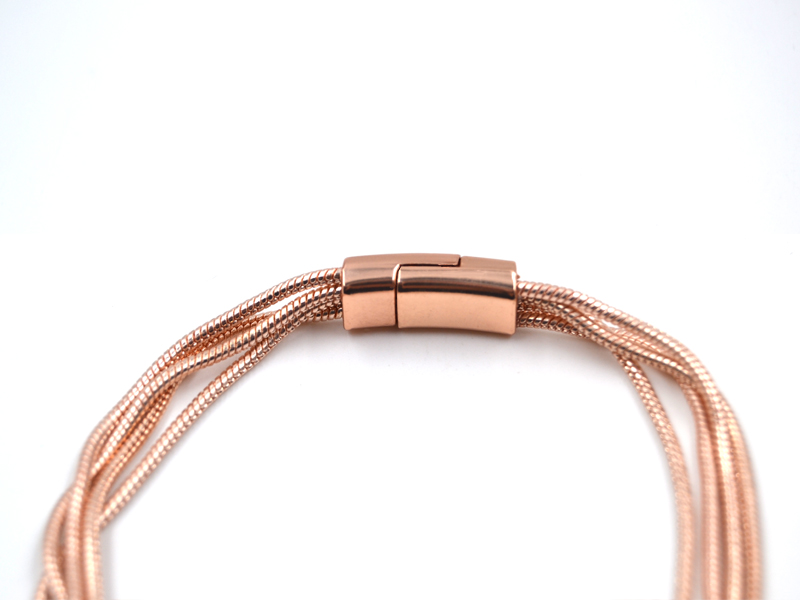 Armband rosegold mit Perlen (18,5cm)