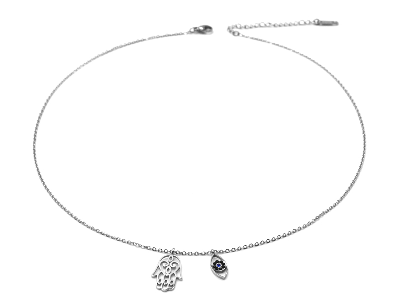 Edelstahlkette Hande der Fatima (45cm+5cm)