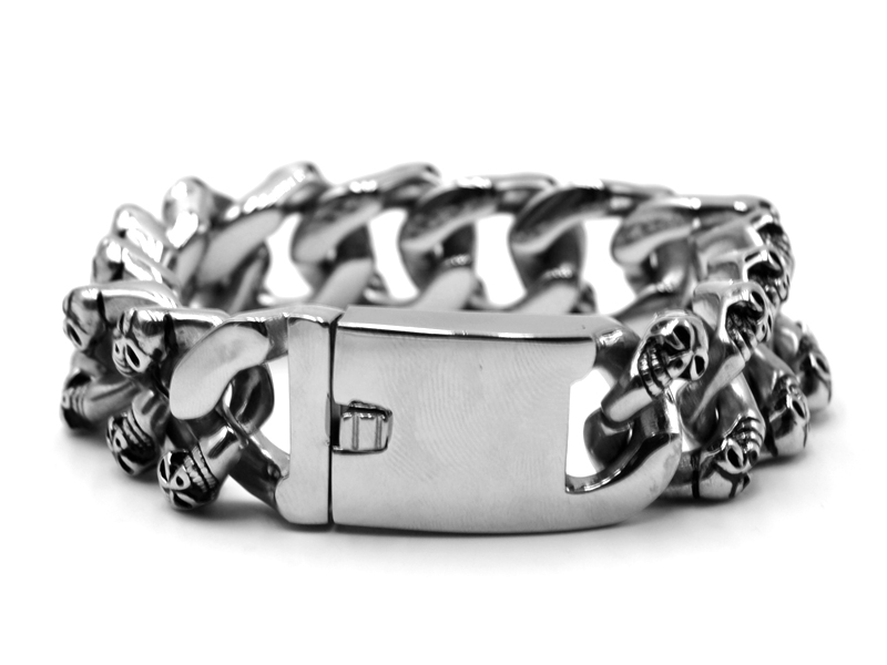 Edelstahlpanzerarmband "Skull" (22,5cm)
