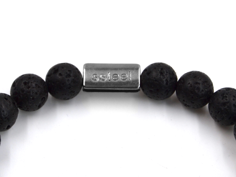 Onyxarmband mit Edelstahlbeads