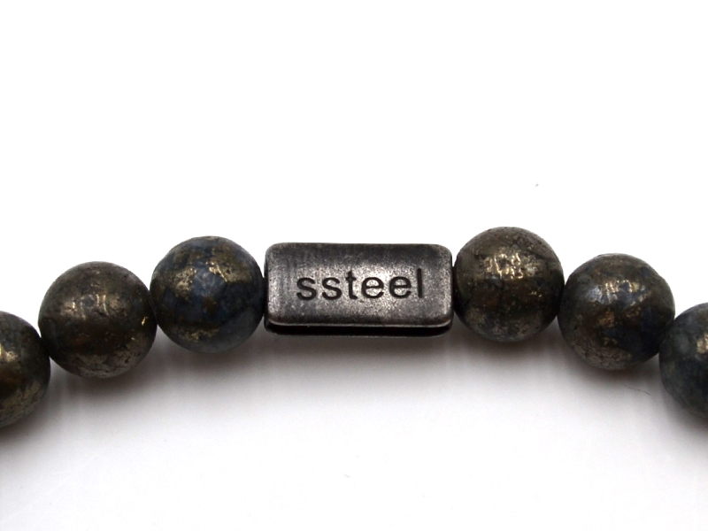 Hämatitarmband mit Edelstahlbeads