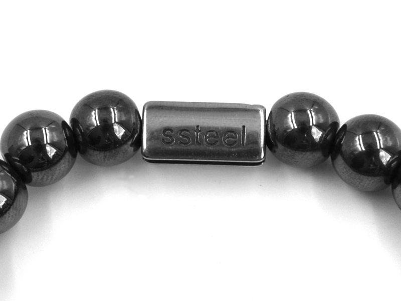 Hämatitarmband mit Edelstahlbeads