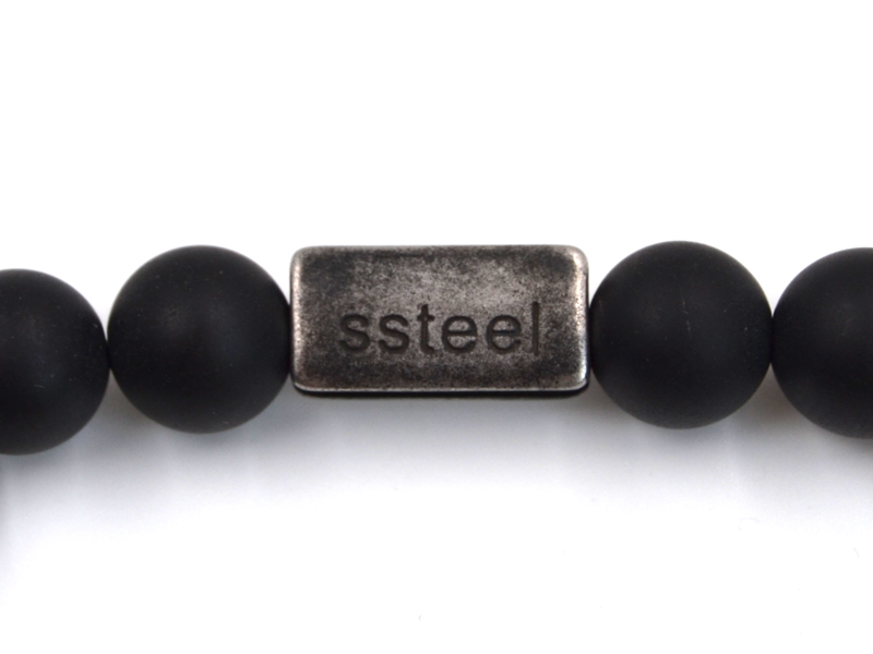 Onyxarmband mit Edelstahlbeads