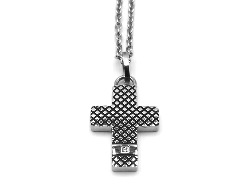 Edelstahlkette "Kreuz" (45+5cm)