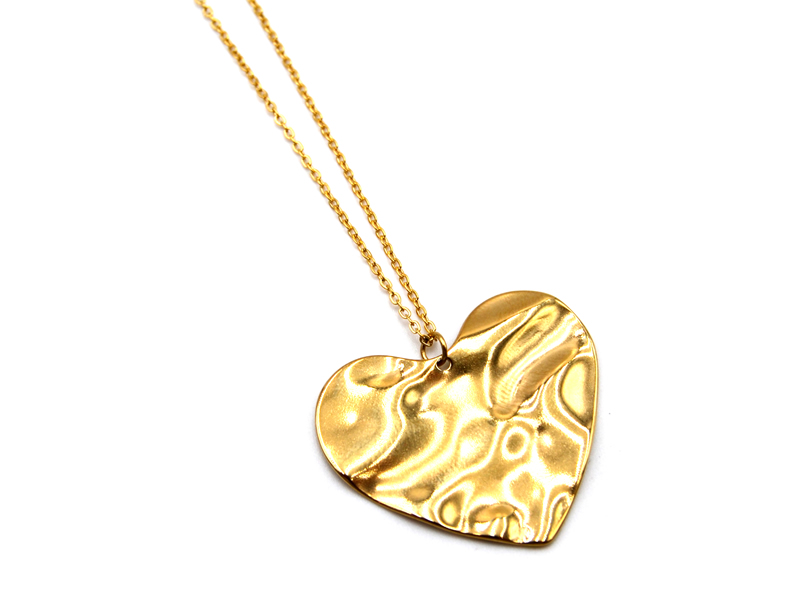 Edelstahlkette vergoldet mit Herzanhänger