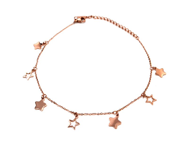 Edelstahlfusskette mit Stern