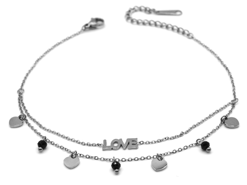 Edelstahlfussketten Love