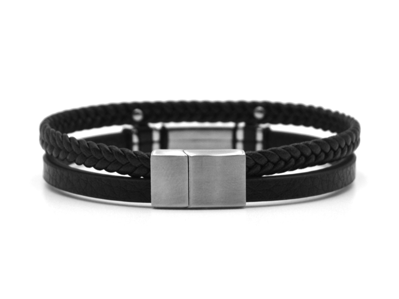 Lederarmband mit Edelstahlverschluß ( ca.20,5cm)