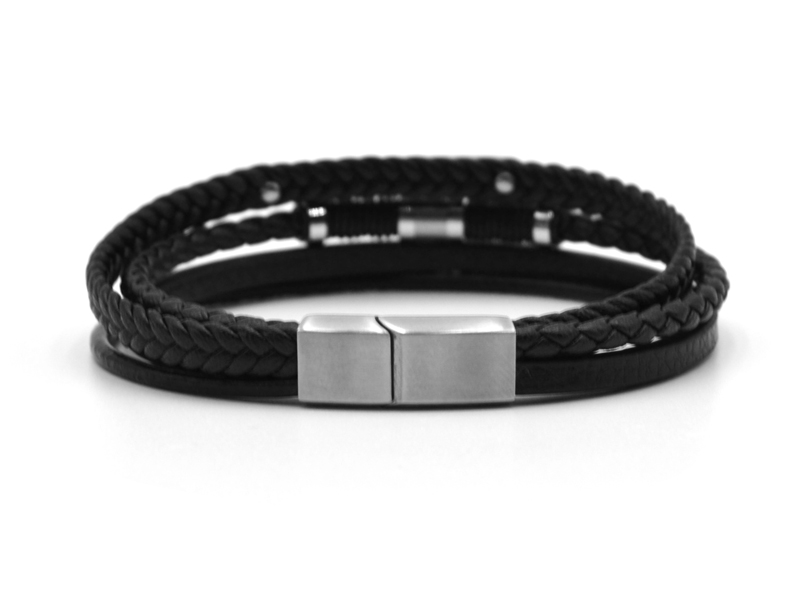 Lederarmband mit Edelstahlverschluß ( ca.20,5cm)