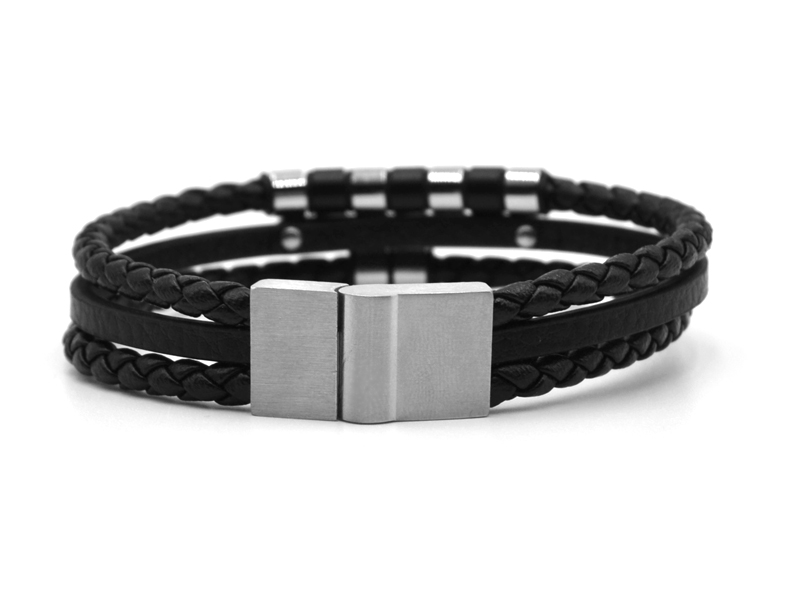 Lederarmband mit Edelstahlverschluß ( ca.20,5cm)