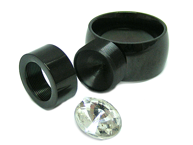 Edelstahlring PVD Black"austauschbarer Stein"