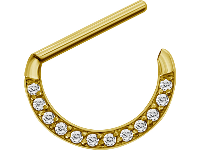 SS316L CASTING JEWELLED NIPPLE CLICKER SHIELD (CZ SETTING)