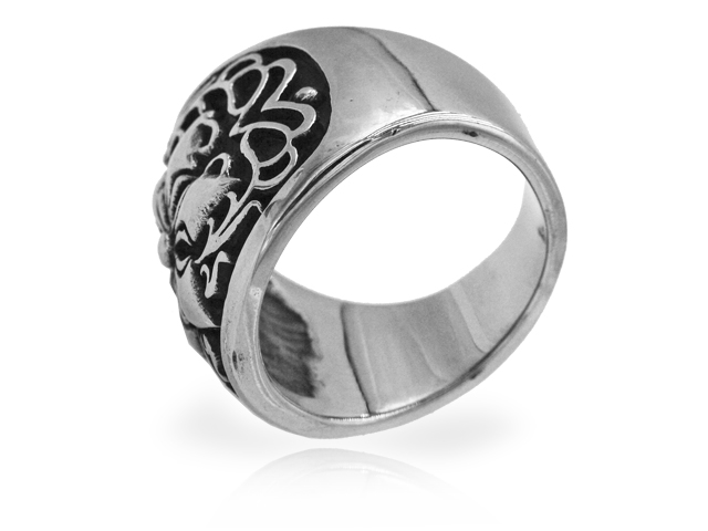 Edelstahlring "Fleur de lis"