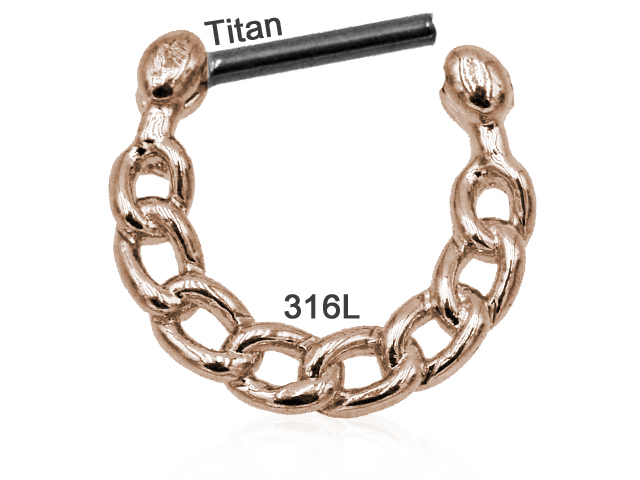 SEPTUM CLICKER CHAINDESIGN WITH TITANIUM ROSEGOLD