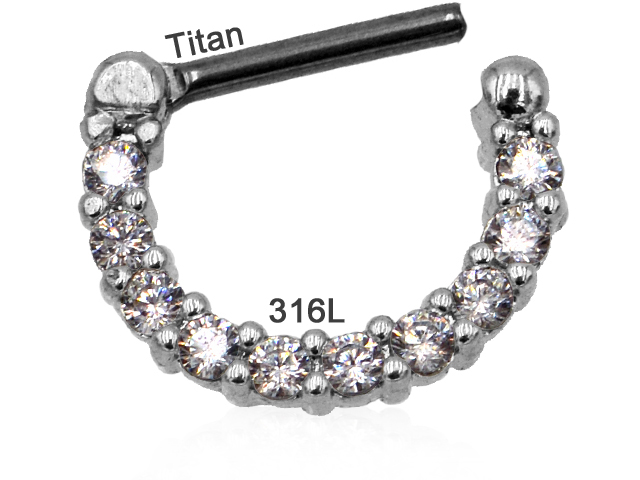 316L SEPTUM CLICKER WITH ZIRCONIA STONES