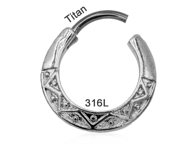 316L SEPTUM CLICKER WITH MAYA DESIGN
