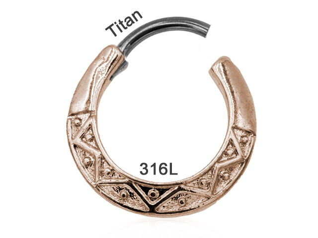 316L SEPTUM CLICKER WITH MAYA DESIGN ROSEGOLD