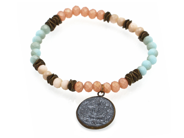 Armband mit Glassteinen und Buddha
