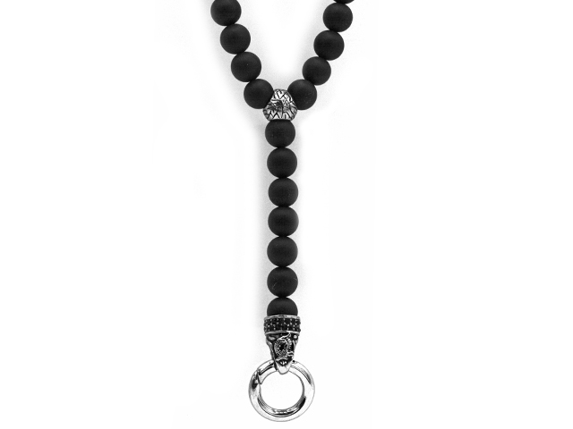 Onyxkette mit Edelstahlbeads