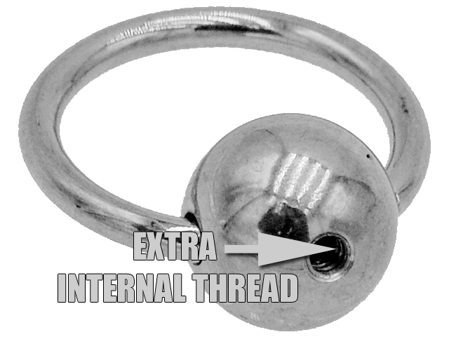 SLAVE PIERCING WITH EXTRA INTERNAL THREAD