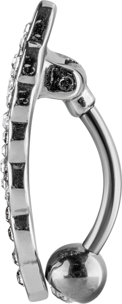 TITANIUM SWAROVSKI CRYSTAL ANGEL WING BANANA