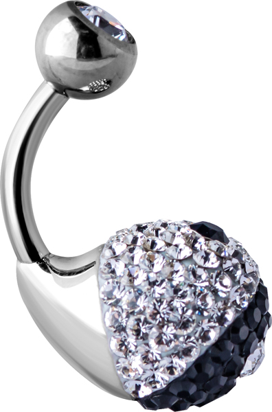 TITANIUM SWAROVSKI CRYSTAL YING YANG BANANA