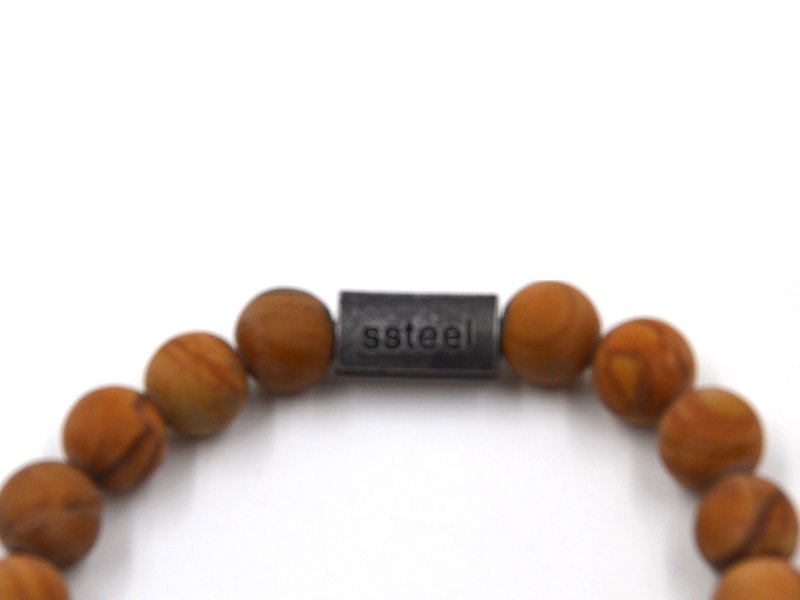 Jaspis Armband (mit Edelstahl Skulls)