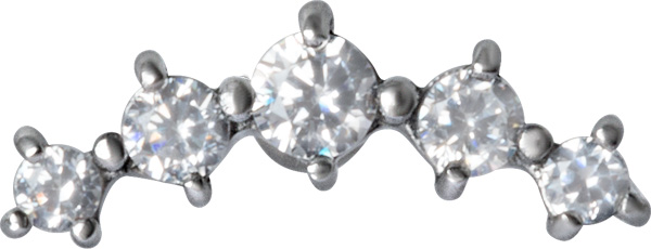 SS316L SWAROVSKI GEMS HELIX BARBELLS (5 CUP SETTING)