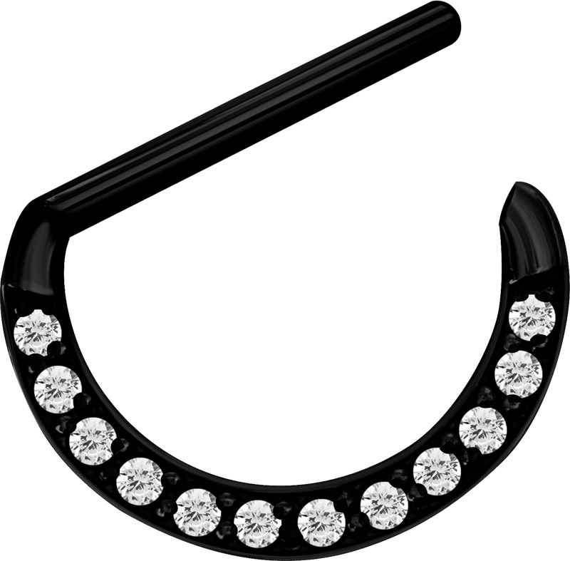 SS316L CASTING JEWELLED NIPPLE CLICKER SHIELD (CZ SETTING)