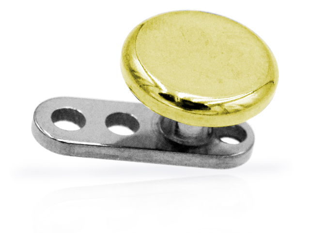 TITANIUM DERMAL ANCHOR WITH ZIRCON GOLD DISC (1.2MM INTERNAL)