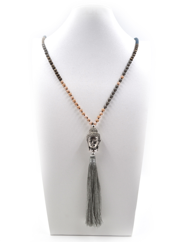 KETTE "BUDDHA" BLAU/GRAU