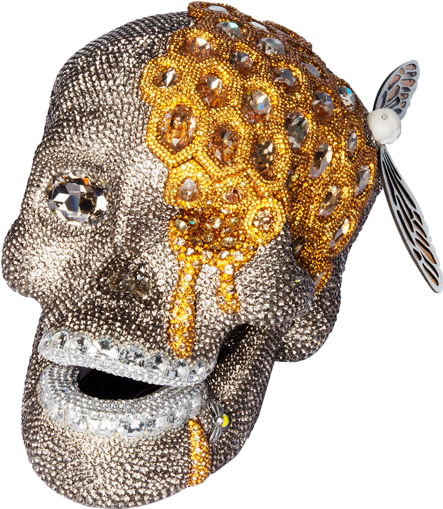CRYSTAL SKULL SHOWPIECE (HONEY COMB)