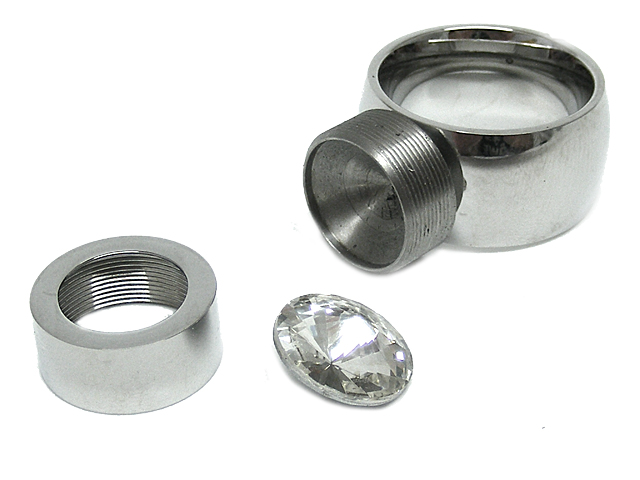 Edelstahlring "austauschbarer Stein"