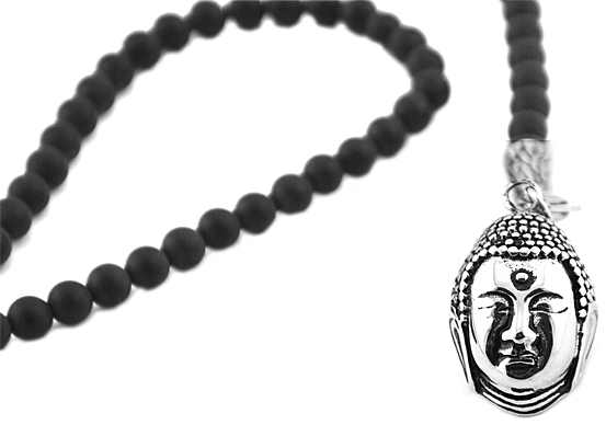 Onyxkette mit Edelstahl