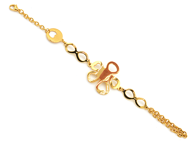 Edelstahlarmband gold "Kleeblatt"