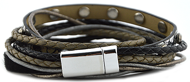 Leder-Mix Armband "Anneke"