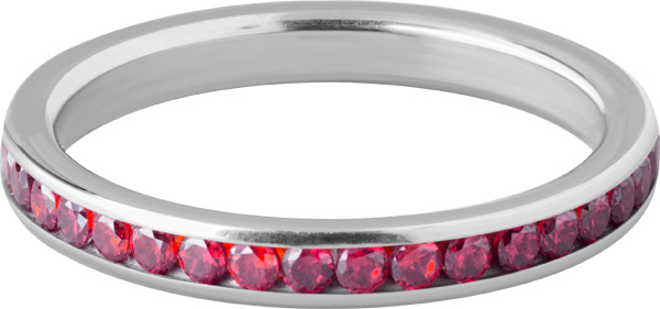 SS316L STEEL RING W.SWAROVSKI GEMS ZIRCONIA 1.5MM