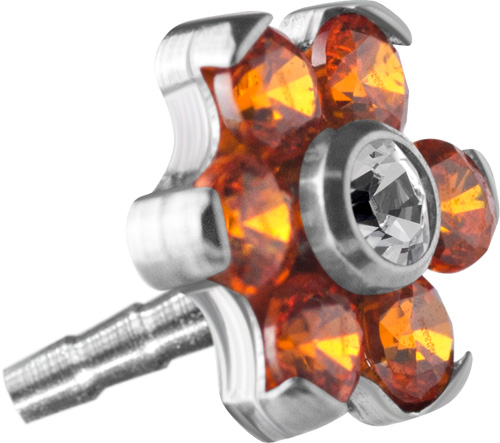 TITAN FLOWER WITH SWAROVSKI GEMS FOR BIOPLAST INTERNAL LABRET