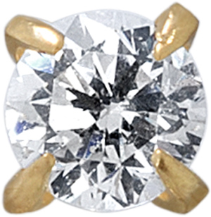 GOLD 18K INTERNAL ATTACHMENT (3MM PRONG SET CUBIC ZIRCONIA)