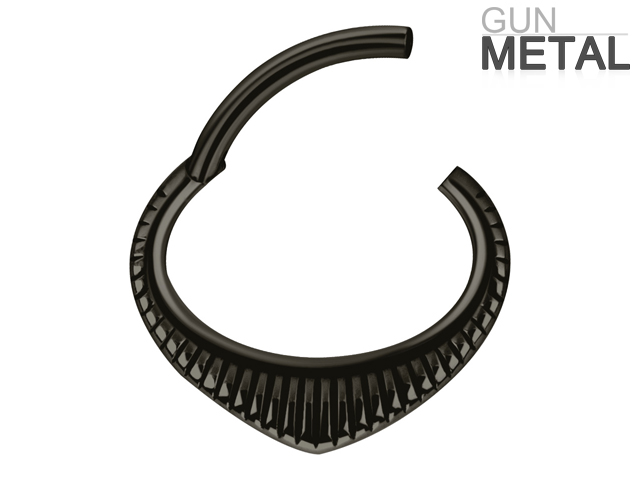 GUNMETAL PVD HINGED SEPTUM AND DAITH CLICKER