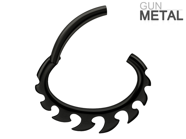 GUNMETAL PVD HINGED SEPTUM AND DAITH CLICKER