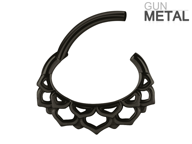 GUNMETAL PVD HINGED SEPTUM AND DAITH CLICKER