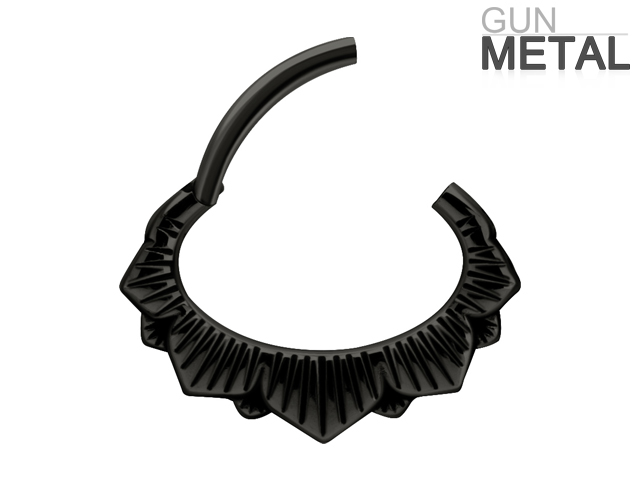 GUNMETAL PVD HINGED SEPTUM AND DAITH CLICKER