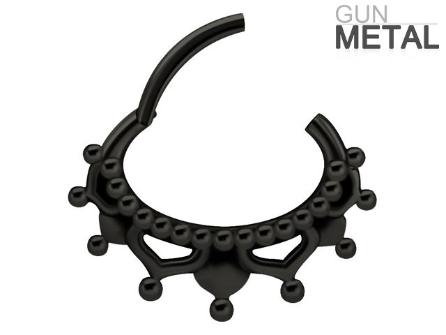 GUNMETAL PVD HINGED SEPTUM AND DAITH CLICKER