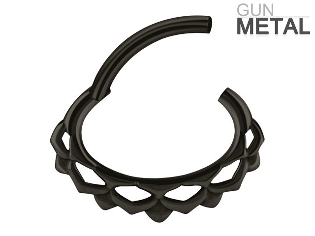 GUNMETAL PVD HINGED SEPTUM AND DAITH CLICKER