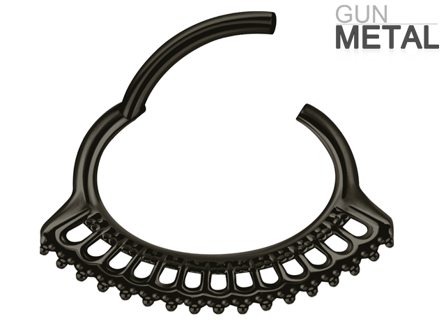 GUNMETAL PVD HINGED SEPTUM AND DAITH CLICKER