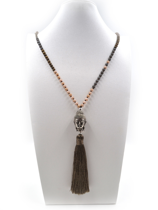 KETTE "BUDDHA" GRAU